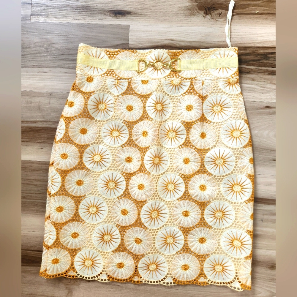 Beautiful embroidered yellow skirt size 8